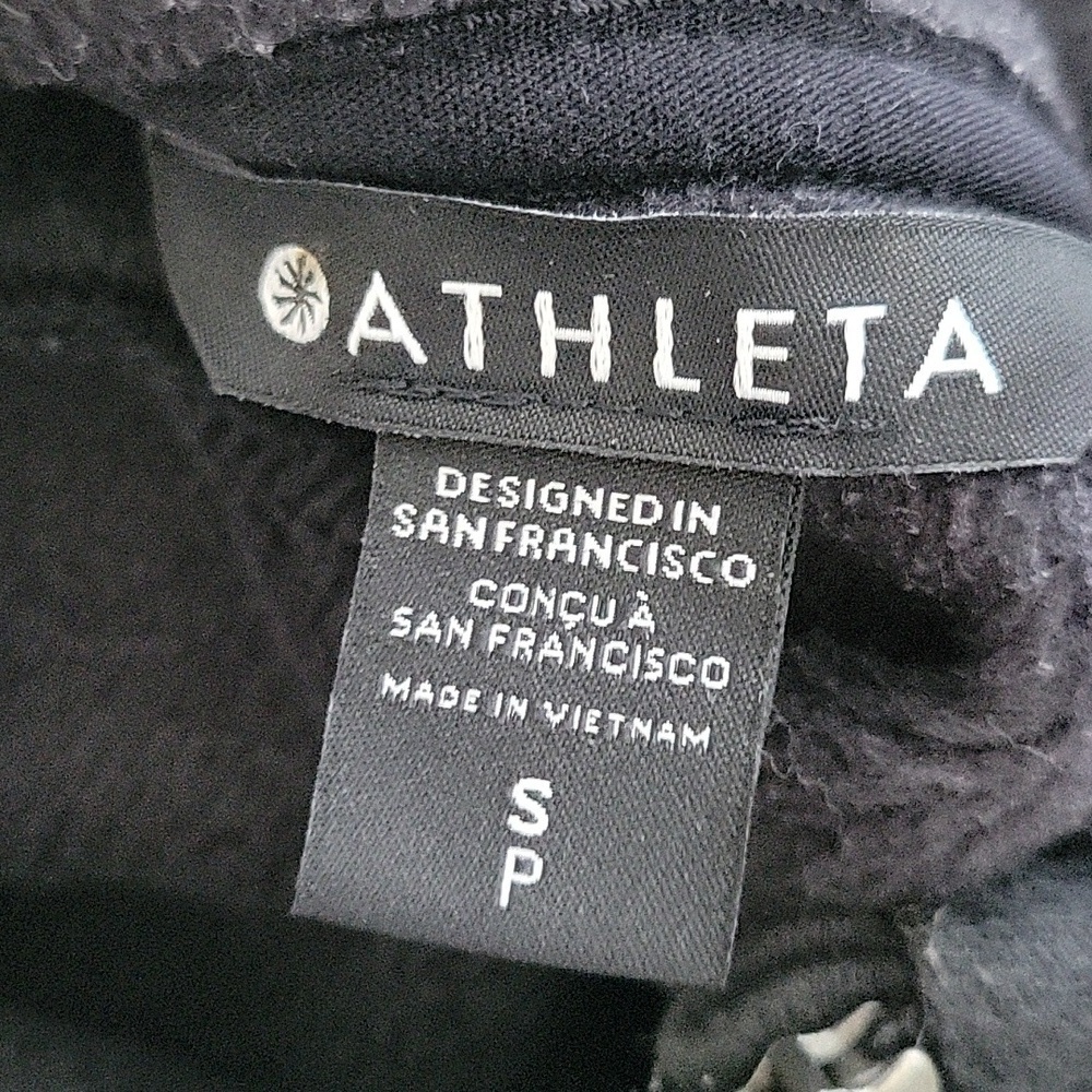 ATHLETA Cozy Karma Asymmetric Sweatshirt Dress Black Size Small Petite - Picture 6 of 10